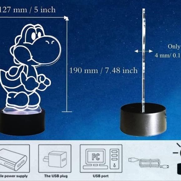 LED Yoshi Night Light with Remote - Picture 3 of 8